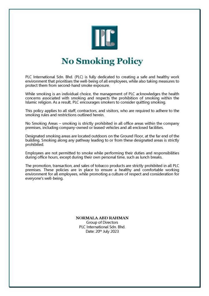 No Smoking Policy